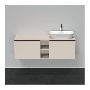 Duravit D-Neo Waschtisch-Unterschrank DE4950R9191 140 x 55 cm, Taupe Matt, wandhängend, 2 Auszüge, 1 Konsolenplatte, Becken rechts