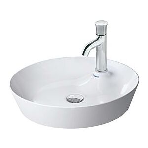 Duravit Cape Cod Aufsatz-Waschbecken 23284800001 d= 48cm, mit Hahnloch, Armatureninsel, ohne Überlauf, Weiß WonderGliss