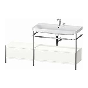 Duravit Happy D.2 Plus Möbelwaschtisch-Kombination HP4858E3636 160x49cm, mit Metallkonsole, 2 Hahnlöcher, weiß seidenmatt