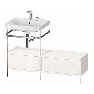 Duravit Happy D.2 Plus Möbelwaschtisch-Kombination HP4860E2222 120x49cm, mit Metallkonsole, 2 Hahnlöcher, weiß hochglanz