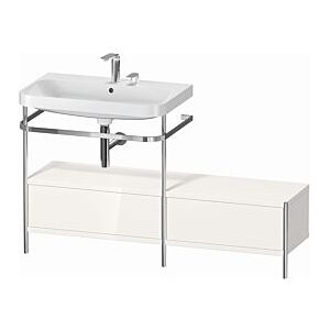 Duravit Happy D.2 Plus Möbelwaschtisch-Kombination HP4862E2222 140x49cm, mit Metallkonsole, 2 Hahnlöcher, weiß hochglanz