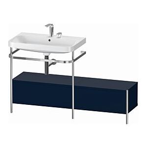 Duravit Happy D.2 Plus Möbelwaschtisch-Kombination HP4862E9898 140x49cm, mit Metallkonsole, 2 Hahnlöcher, nachtblau seidenmatt