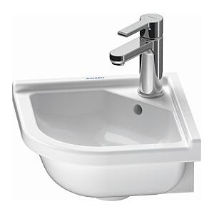 Duravit Starck 3 Eckhandwaschbecken 07524400001 43 x 38 cm, weiss, WonderGliss, mit Überlauf