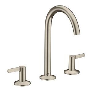 Hansgrohe Axor One 3-Loch-Waschtisch-Armatur 48050820 Ausladung 140mm, mit Push-Open-Ablaufgarnitur, brushed nickel