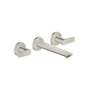 Hansgrohe AXOR Citterio C 3-Loch Waschtischarmatur Wand 49070800 Unterputz, mit Auslauf 195 mm, Edelstahl Optik