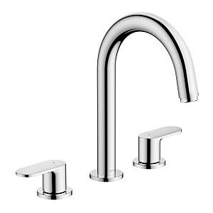 Hansgrohe Vernis Blend 3-Loch-Waschtisch-Armatur 71553000 mit Zugstangen-Ablaufgarnitur, chrom