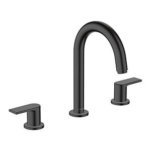 Hansgrohe Vernis Shape 3-Loch-Waschtisch-Armatur 71563670 mit Zugstangen-Ablaufgarnitur, mattschwarz