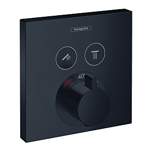 Hansgrohe ShowerSelect Fertigmontageset 15763670 Unterputz-Thermostat, für 2 Verbraucher, mattschwarz