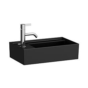 LAUFEN Kartell Handwaschbecken H8153357161111 46x28cm, Armatur links, ohne Überlauf, 1 Hahnloch, schwarz matt