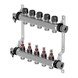 Uponor Vario S Heizkreisverteiler 1086539 Edelstahl, FM 3 x 3/4 Eurokonus, als Komplettverteiler