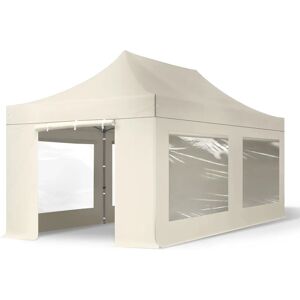 TOOLPORT 3x6m Stahl Faltpavillon, inkl. 4 Seitenteile, creme - (600072)