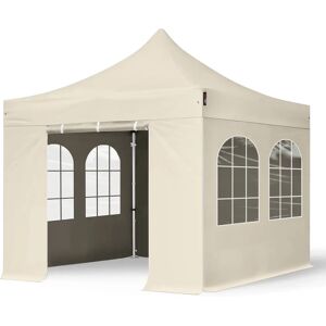 TOOLPORT 3x3m Aluminium Faltpavillon, inkl. 4 Seitenteile, creme - (600141)