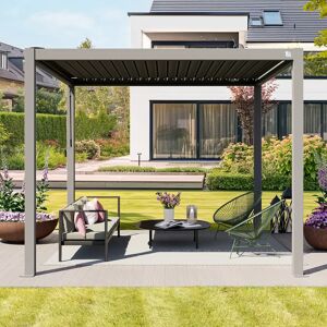 PRIMEYARD 3x3m Pergola in Anthrazit; mit Lamellendach in Anthrazit - (400104)