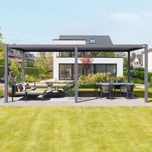 PRIMEYARD 3x6m Pergola in Anthrazit; mit Lamellendach in Anthrazit - (400110)