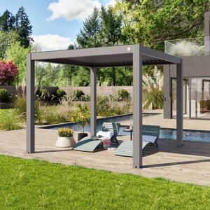 PRIMEYARD 3x3m Pergola in Anthrazit; mit Lamellendach in Anthrazit - (400113)