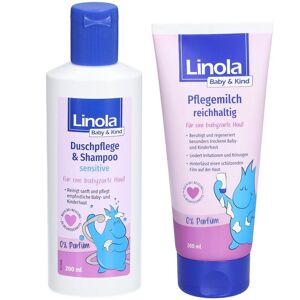 Linola Baby & Kind Duschplfege Shampoo + Pflegemilch 200+200 ml Lotion