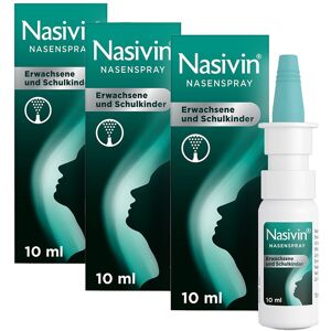 Nasivin Nasenspray ohne Konservierungsstoffe Erwachsene und Schulkinder Dreierpack 3x10 ml