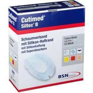 Cutimed Siltec B Schaumverb.7x10 cm oval 12 St Kompressen