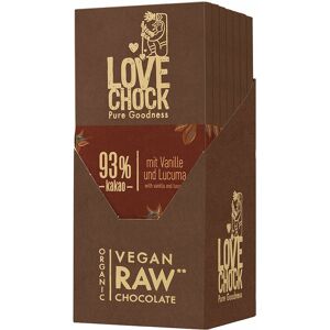 Lovechock Bio rohe Schokolade, 93 % Kakao 8x70 g Schokolade