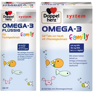 Doppelherz® system Omega-3 flüssig family + 1 St Set