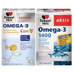 Doppelherz® system Omega-3 family + 1400 1 St Set