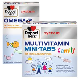 Doppelherz® system Omega-3 family + Multivitamin Mini-Tabs Family 1 St Set