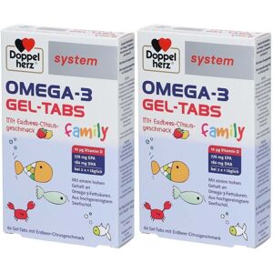 Doppelherz Omega-3 Gel-Tabs family Erdb.Cit.system x2 2x60 St Kautabletten