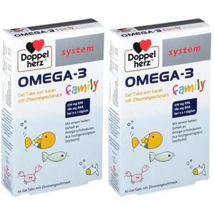 Doppelherz Omega-3 Gel-Tabs family system x2 2x60 St Kautabletten