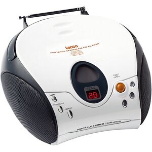 Lenco SCD-24 weiss - Boombox CD-Player mit Radio und Kopfhöreranschluss weiß
