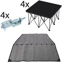 Stairville Drum Riser Bundle 2x2 iX Stage Schwarz