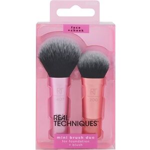 Real Techniques Makeup Brushes Face Brushes Mini Brush Duo Mini Multitask Makeup Brush 407 + Mini Expert Face Makeup Brush 200