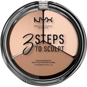 NYX Professional Makeup Gesichts Make-up Puder 3 Step To Sculpt Face Sculpting Palette Fair
