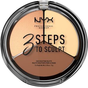 NYX Professional Makeup Gesichts Make-up Puder 3 Step To Sculpt Face Sculpting Palette Light