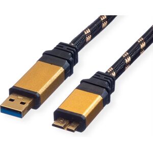 Roline Gold USB Kabel, 2m, USB A 3.2 / USB Micro-B 3.2