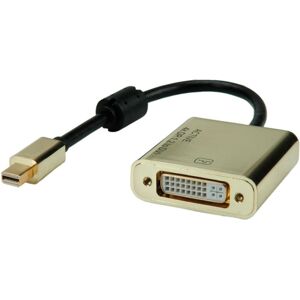 Roline Gold 4K Video-Adapter, 0.1m, Mini DP m. / DVI-D Dual f.