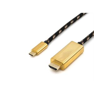 Roline Gold Video-Adapterkabel, 2m, 4K, USB C male / HDMI male