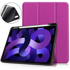EIDERWOOD iPad Air 11" (2025 / 2024) Litchi Tri-Fold Læder Cover m. Apple Pencil Holder - Lilla
