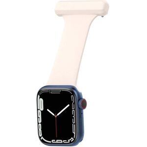 MOBILCOVERS.DK Apple Watch (38/40/SE/41/42mm) Sygepleje Silikone Urrem - Beige / Hvid