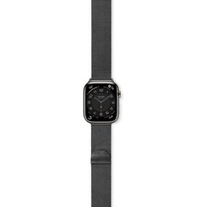 Apple Watch (42/44/SE/45/46/49mm) Epico Milanese Rustfri Stål Rem - Space Grey