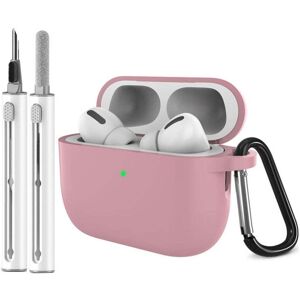 MOBILCOVERS.DK Apple AirPods Pro (3. gen.) Silikone Cover m. Karabinhage & Rengøringspen - Deep Pink