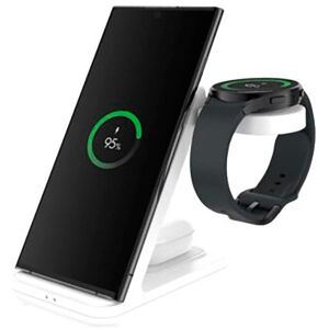 Fixed 3-in-1 Trådløs Opladningsstation til Samsung - Hvid