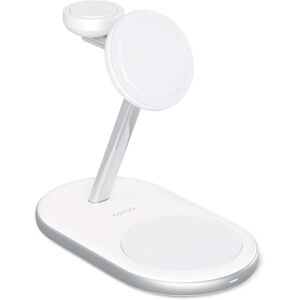 Epico Charging Stand - 3-i-1 15W Trådløs Oplader - MagSafe Kompatibel - Hvid