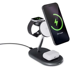 Epico 3-in-1 Trådløs Oplader 15W - Mobil / AirPods / Apple Watch - MagSafe Kompatibel - Sort