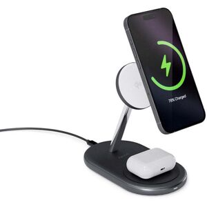 Epico 2-in-1 Trådløs Oplader 15W - Mobil og AirPods - MagSafe Kompatibel - Sort