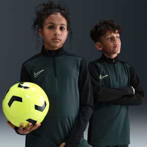 Nike Academy Dri-FIT-fodboldtræningstrøje med lange ærmer og 1/4 lynlås til større børn - grøn grøn XS