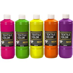 No-Name Tekstilmaling 5x500 Ml Neonfarver