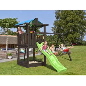 Jungle Gym Hut Legetårn M/gynger & Rutsjeb., Sort
