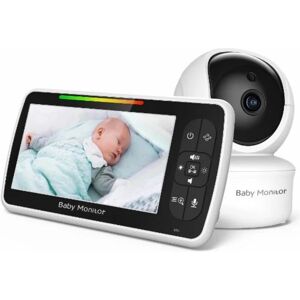 WEEN Babyalarm - Babyalarm med 5 tommer skærm Plug & Play Babyalarm Black