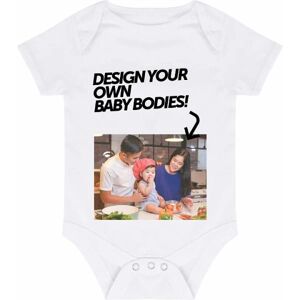Design dit eget Baby Body 6-12 Måneder Hvid