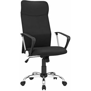 SONGMICS Kontorstol, Ergonomic Swivel Chair Polstret sæde, sort